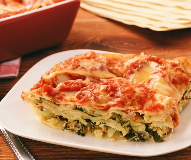 Spinach Lasagna with Ricotta and Feta