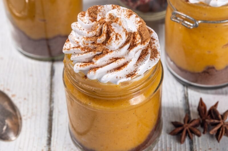 No Bake Pumpkin Pie Cheesecake Jars