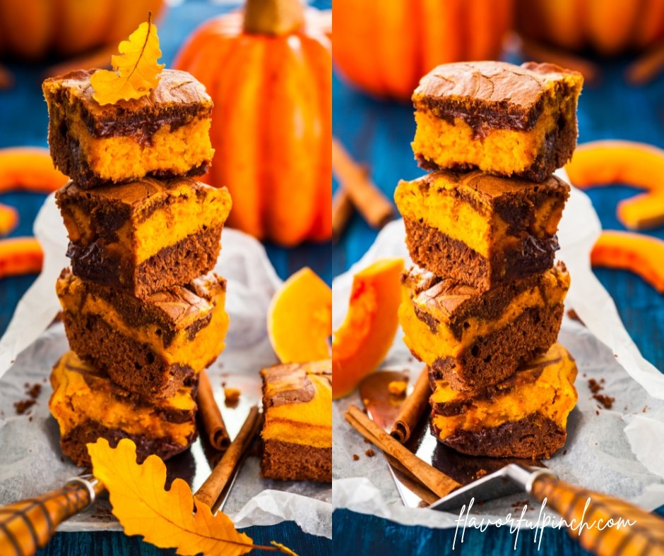 Pumpkin Chocolate Swirl Brownies