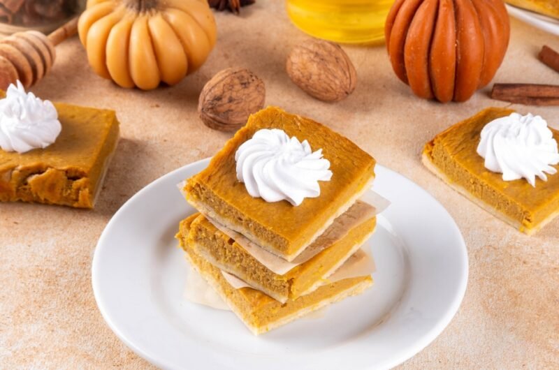 Pumpkin Pie Bars with Shortbread Crust