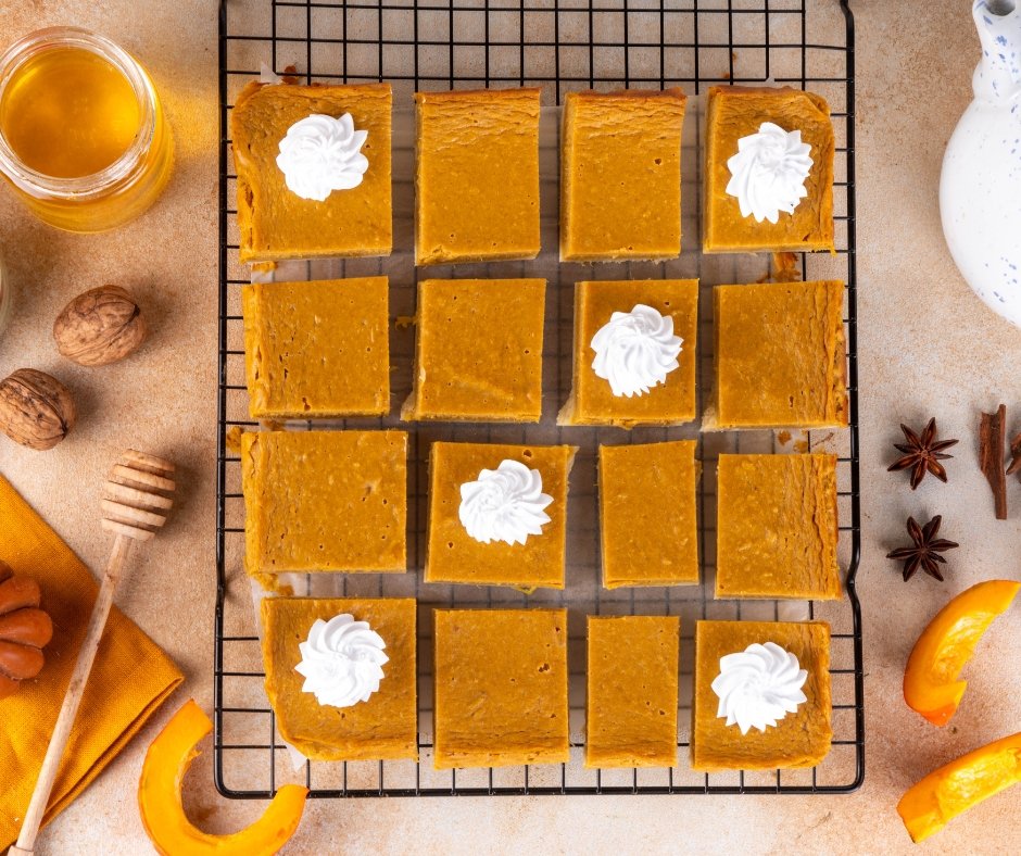 Pumpkin Pie Bars with Shortbread Crust