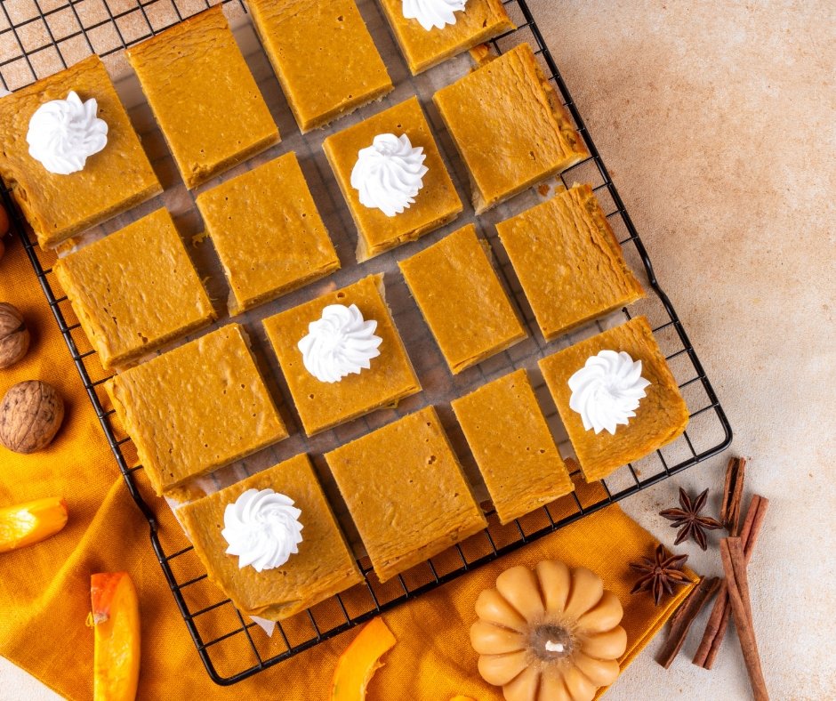 Pumpkin Pie Bars with Shortbread Crust