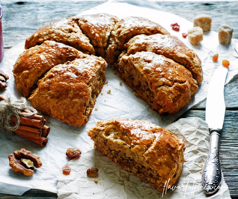 Pumpkin Scones with Cinnamon Raisin Walnuts