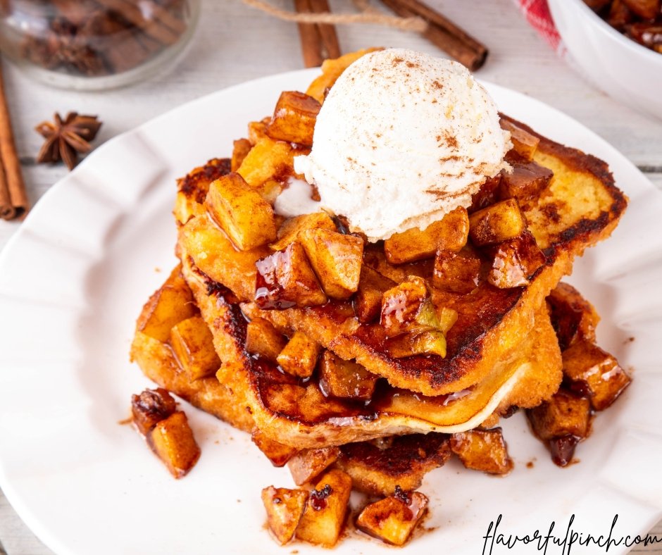 Sweet Breakfast Apple Pie French Toast