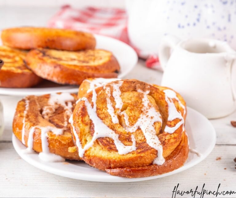 Sweet Breakfast Cinnamon Roll French Toast with Cream Cheese Glaze