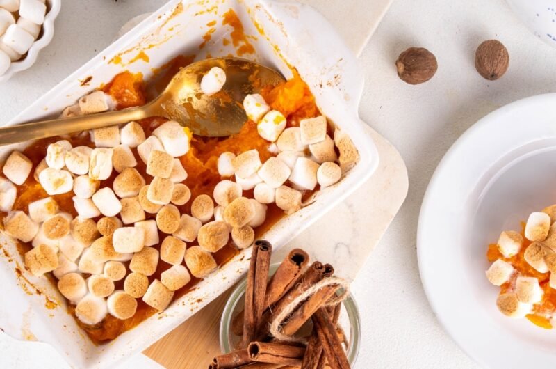 Pumpkin Casserole with Toasted Marshmallow