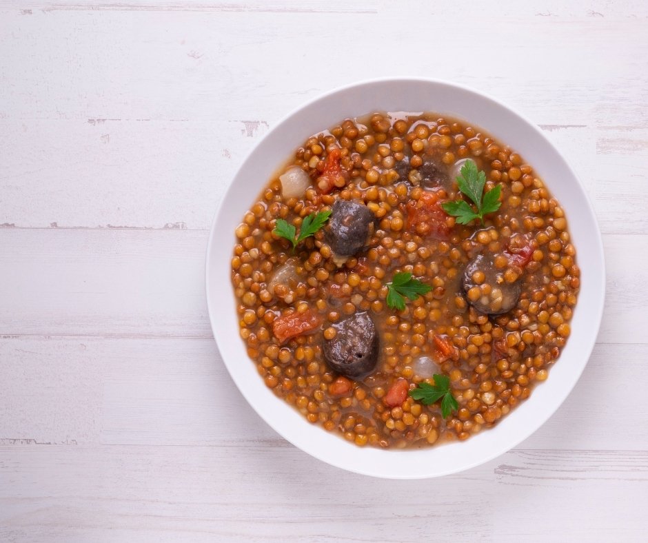 Traditional Spanish Lentil Soup with Chorizo