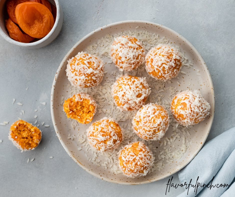 Vegan Apricot Coconut Bliss Balls