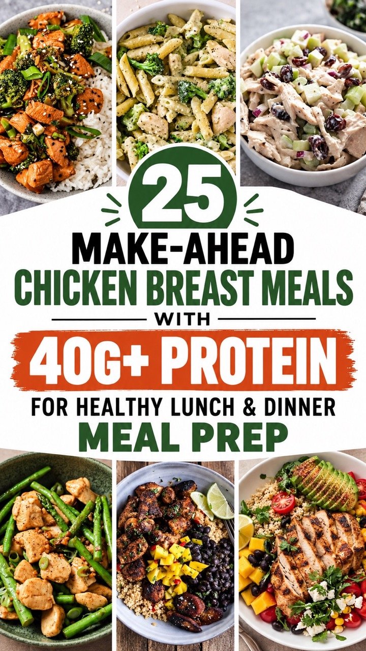 25 HIGH PROTEIN CHICKEN BREAST MEALS WITH 40G+ PROTEIN
