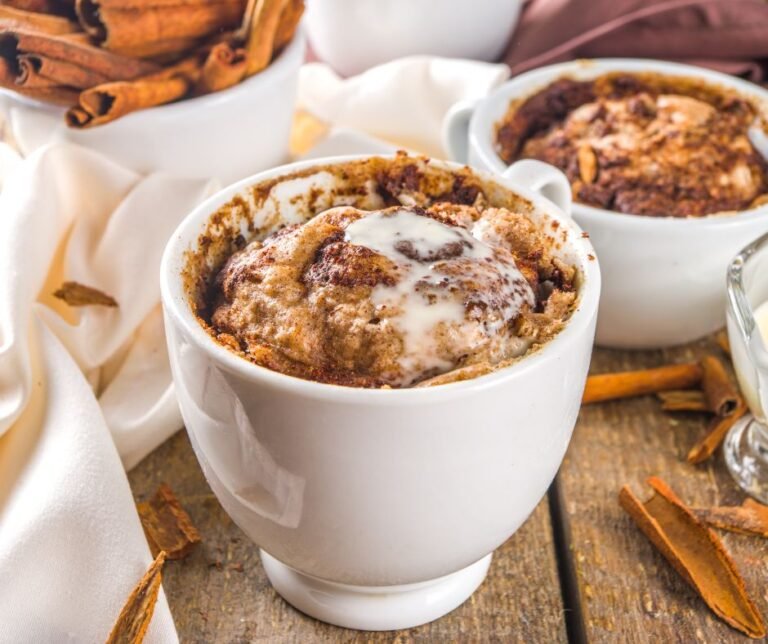 Cinnamon Roll Microwave Mug Cake Recipe