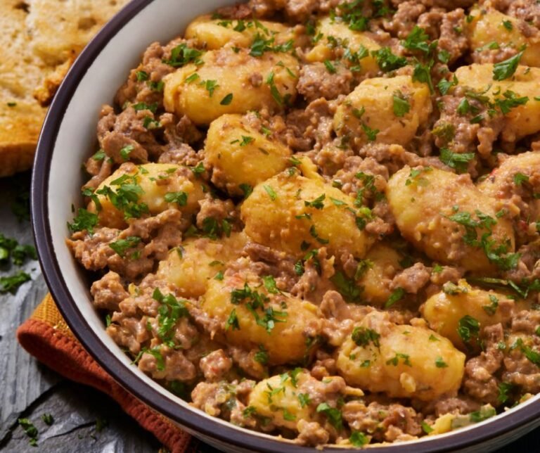 One Pot Creamy Cheeseburger Gnocchi Skillet