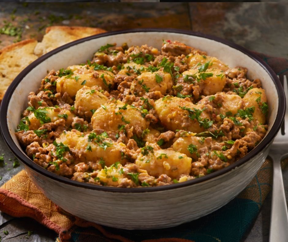 Creamy Cheeseburger Gnocchi