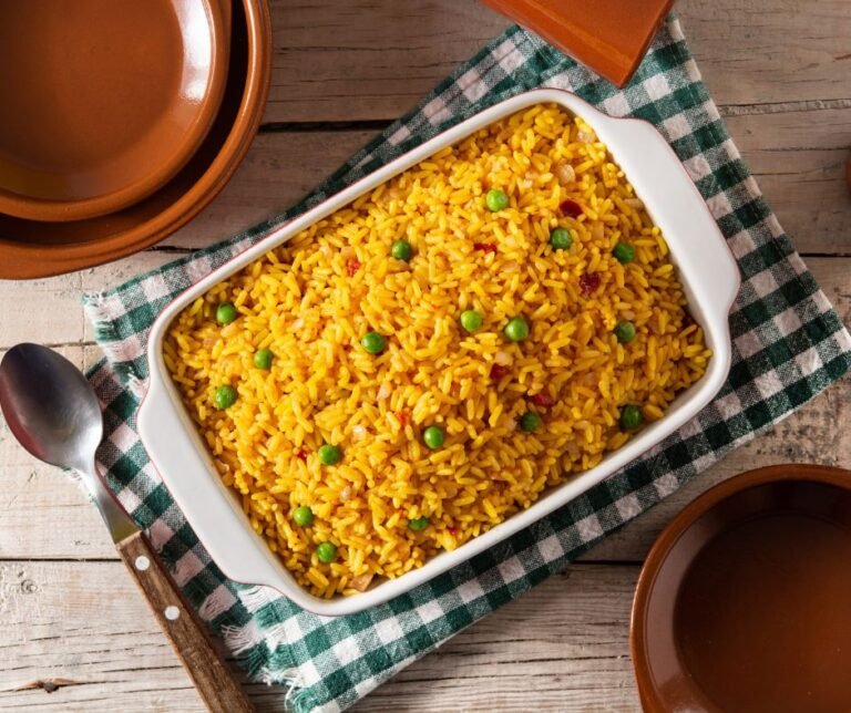 Traditional Mexican Yellow Rice with Green Peas
