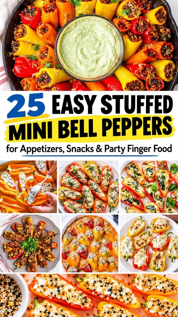 25 EASY STUFFED MINI BELL PEPPERS FOR APPETIZERS AND SNACKS