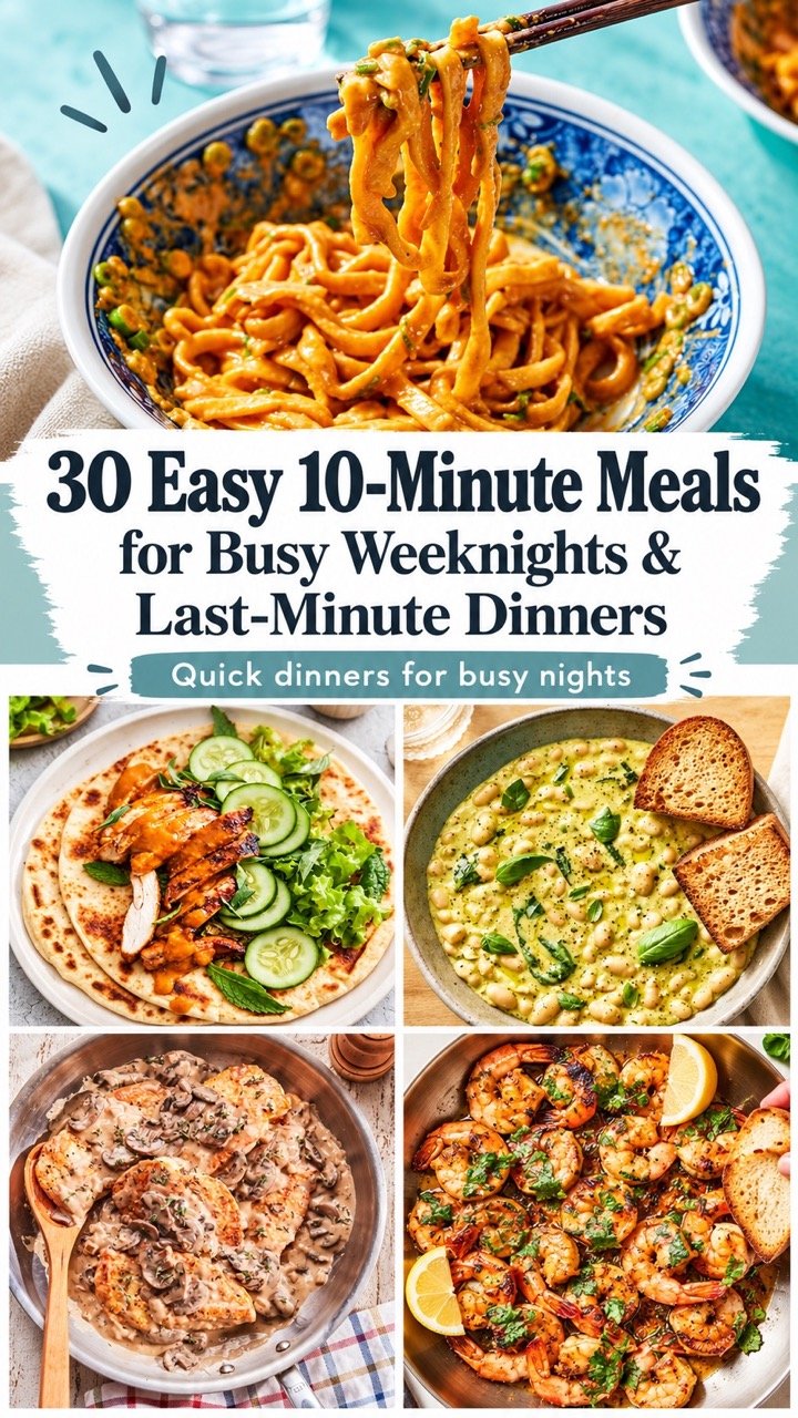 30 INSANELY EASY 10-MINUTE MEALS FOR BUSY WEEKNIGHTS
