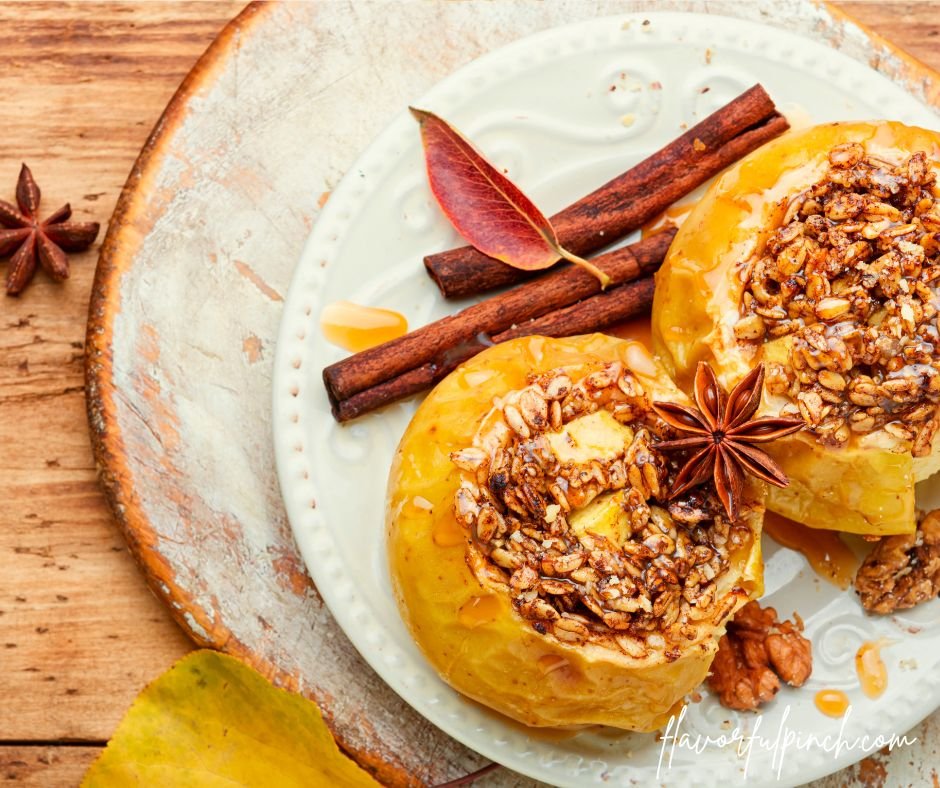 Baked Apples Stuffed with Oatmeal and Nuts