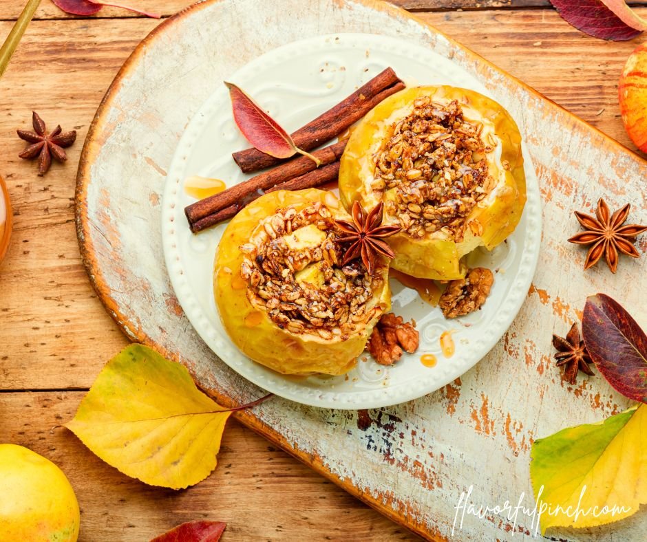 Baked Apples Stuffed with Oatmeal and Nuts