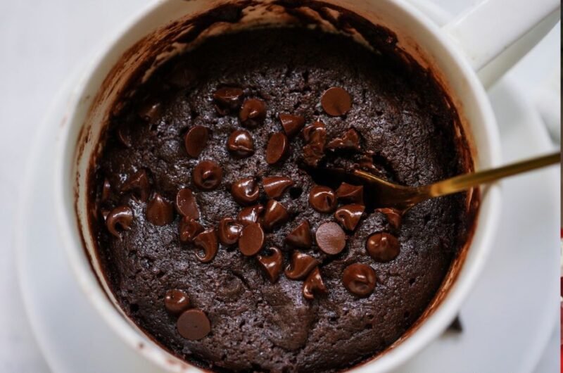 Microwave Brownie Cake in a Mug (Plus Air Fryer Version)