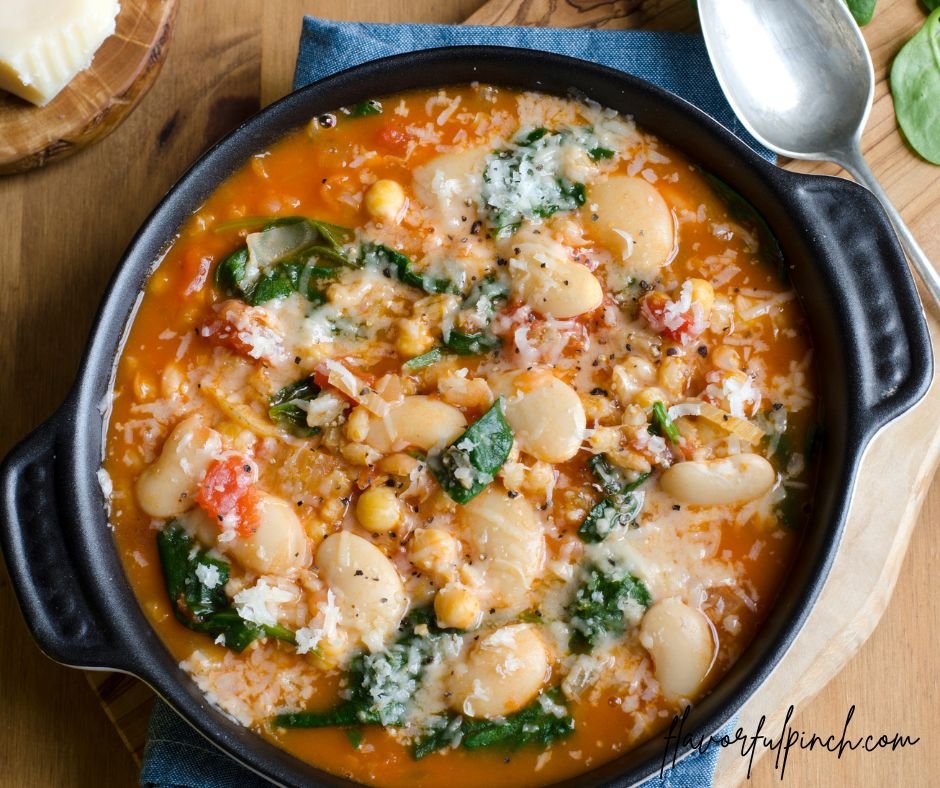 Butter White Bean and Pearl Barley Soup