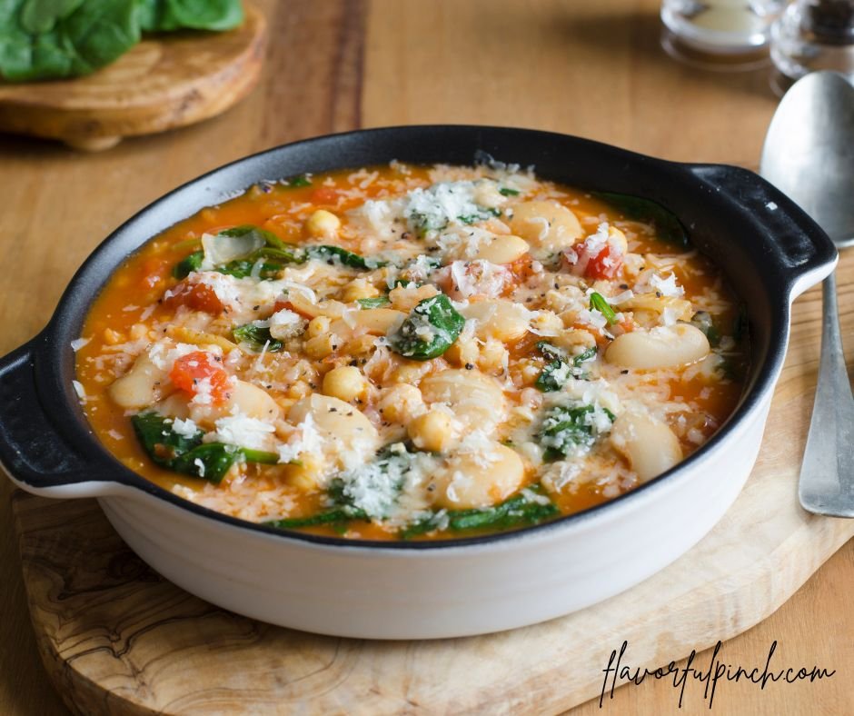 Butter White Bean and Pearl Barley Soup