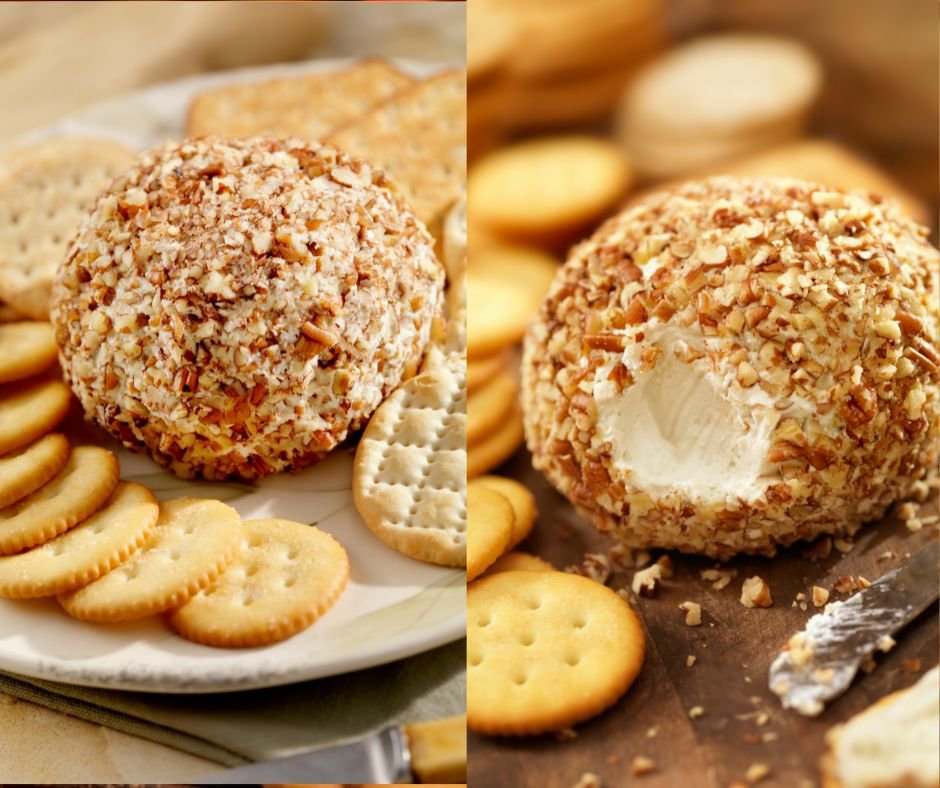 Christmas Cheese Ball with Crackers