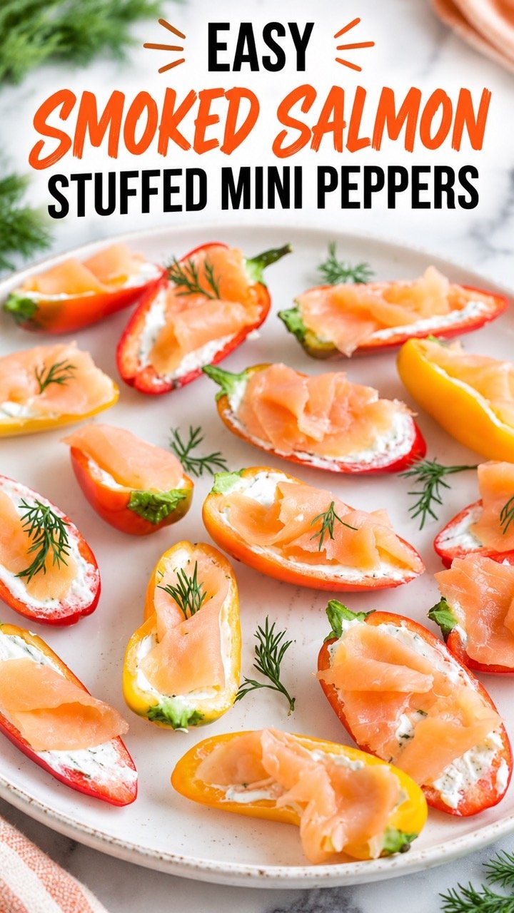 Keto Salmon and Cream Cheese Stuffed Mini Sweet Peppers with Dill