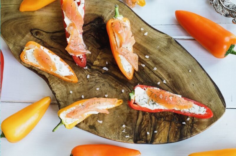 Keto Salmon and Cream Cheese Stuffed Mini Sweet Peppers with Dill