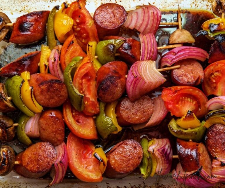 Kielbasa Sausage Shish Kebab Skewers