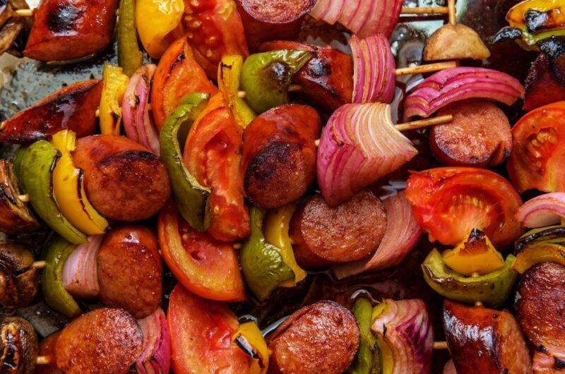 Kielbasa Sausage Shish Kebab Skewers