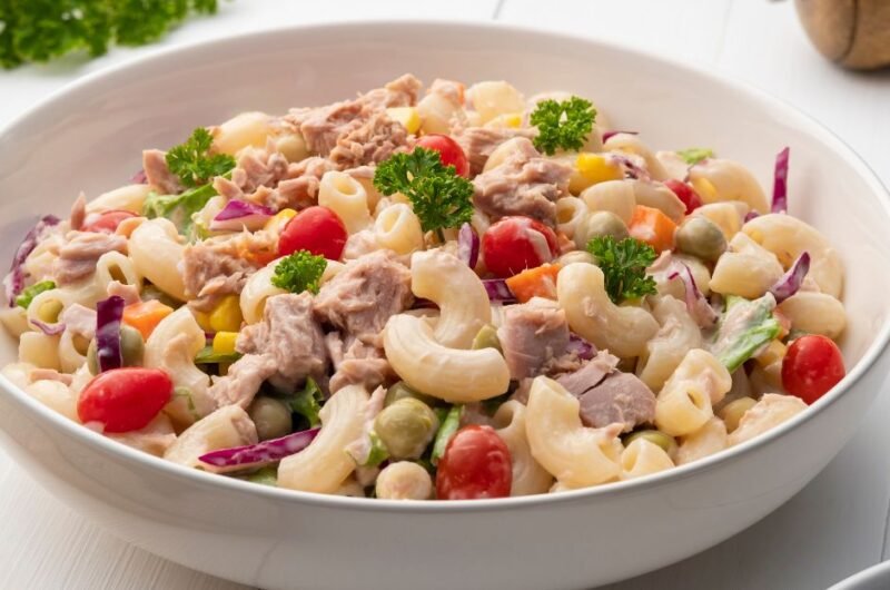 Macaroni Salad with Elbow Pasta and Canned Tuna