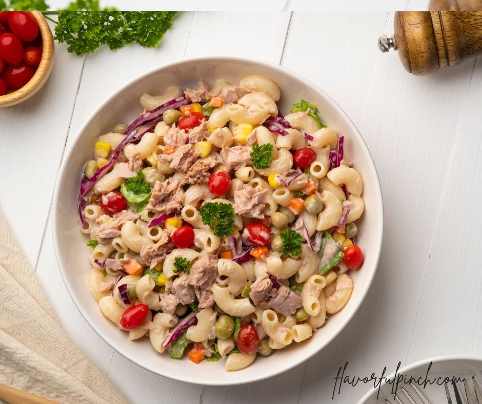 Macaroni Salad with Elbow Pasta and Canned Tuna