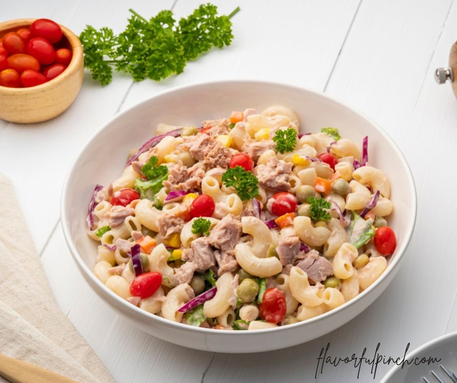 Macaroni Salad with Elbow Pasta and Canned Tuna
