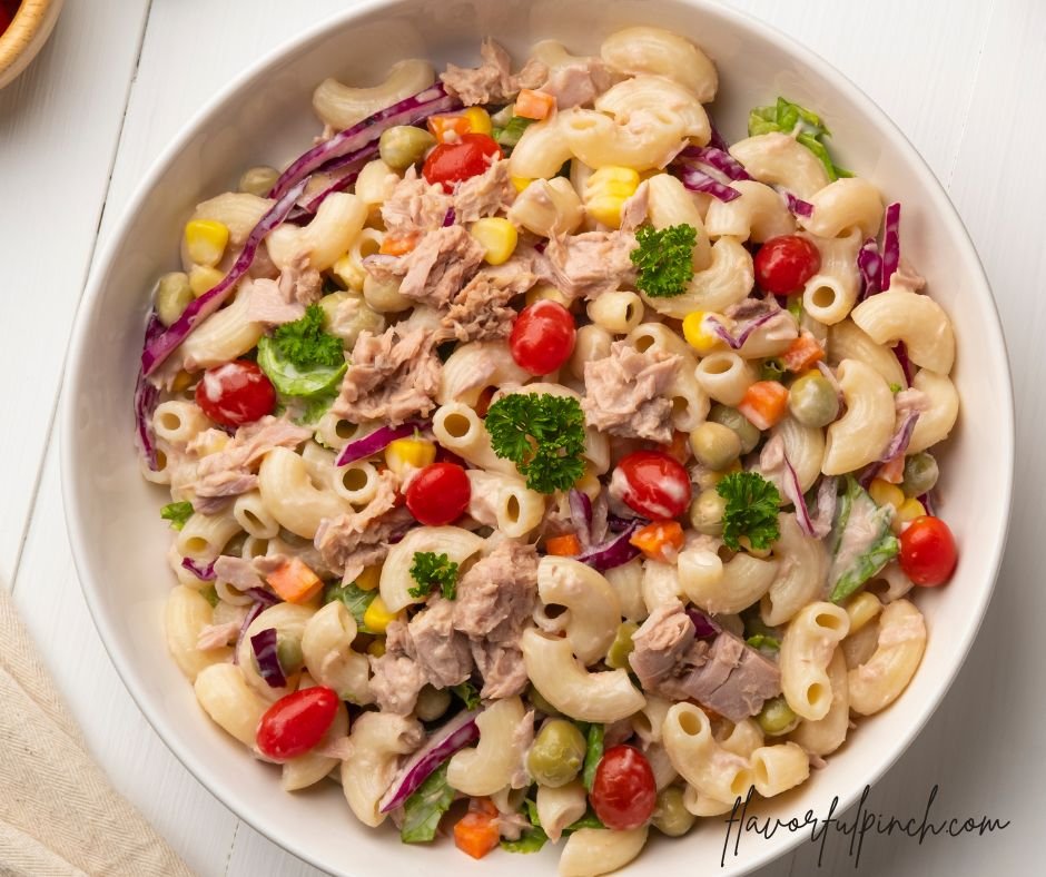 Macaroni Salad with Elbow Pasta and Canned Tuna