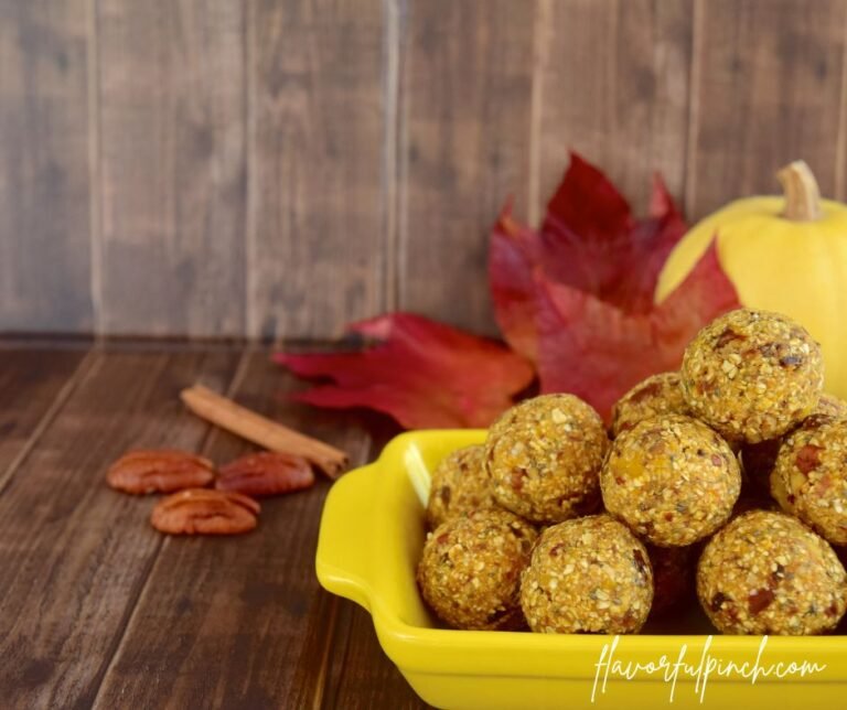 Pumpkin Pecan Date Oat Breakfast Energy Balls