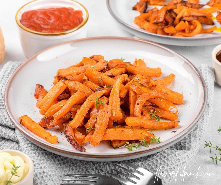 Roasted Sweet Potato Fries with Herbs, Salt & Pepper