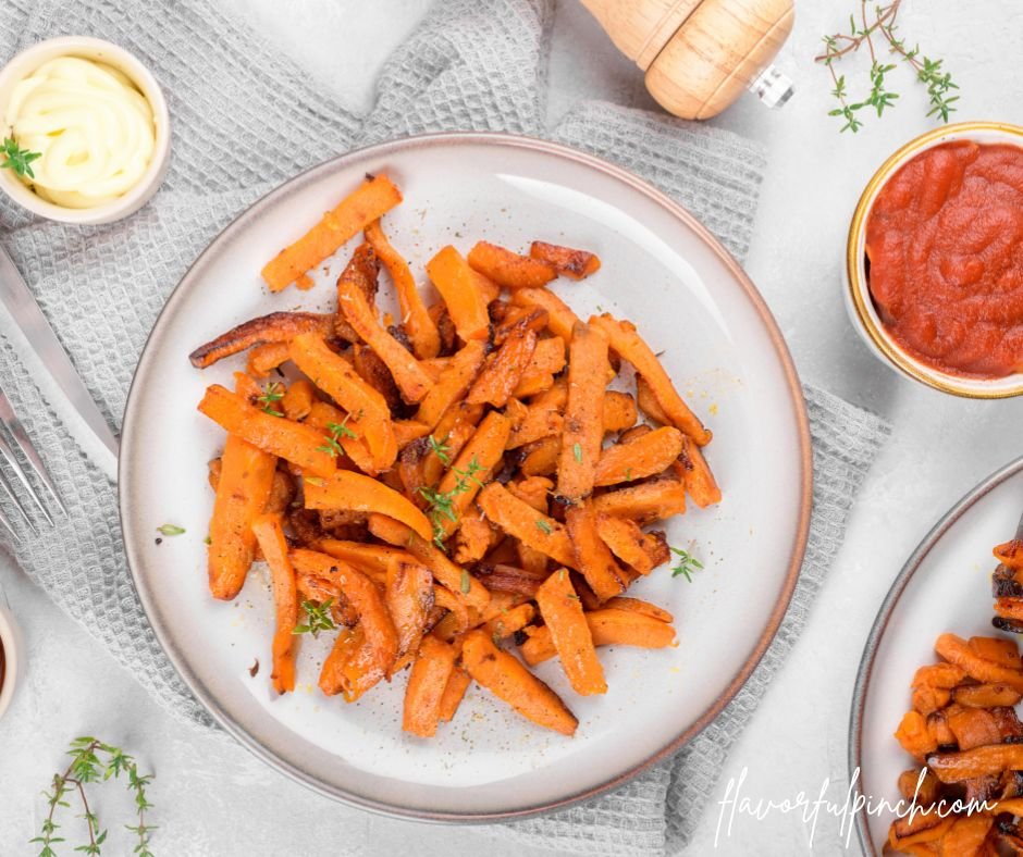 Roasted Sweet Potato Fries with Herbs, Salt & Pepper