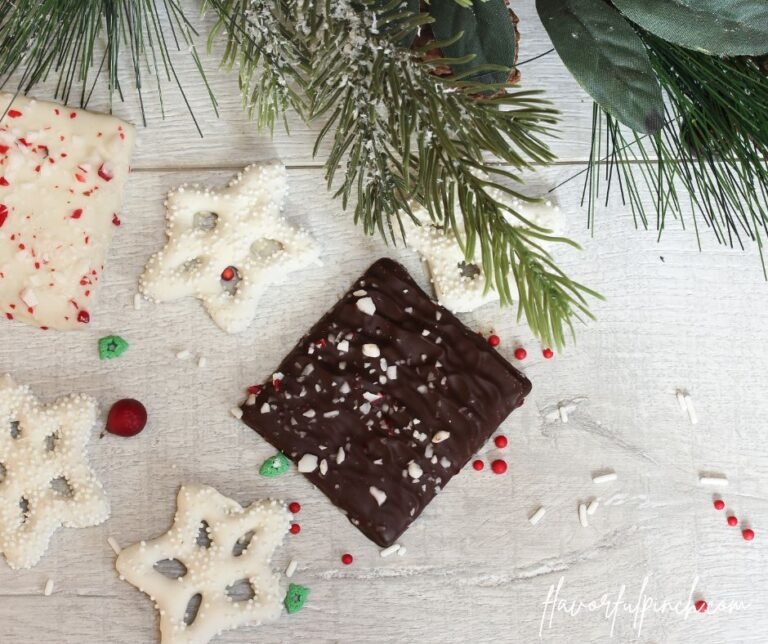 Snowflake Pretzels and No Bake Candy Cane Frosted Pretzels