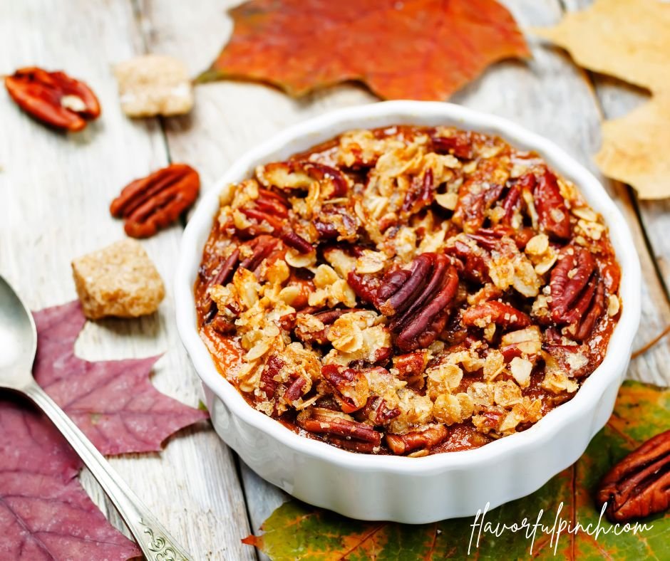 Sweet Potato Casserole with Pecan Oat Crumble